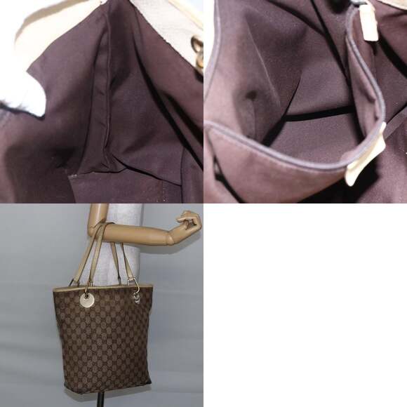 GUCCI GG Canvas Tote Bag Beige Gold - Picture 12 of 12